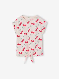 -Gestreept T-shirt voor meisjes met sierstrik
