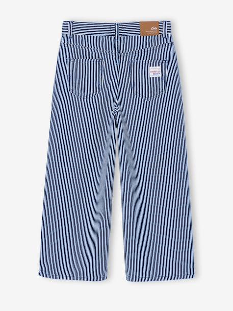 Gestreepte wijde broek voor meisjes blauw, gestreept - vertbaudet enfant 