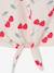 Gestreept T-shirt voor meisjes met sierstrik lavendel+rozen+wit - vertbaudet enfant 