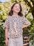 Bedrukt meisjesshirt met korte mouwen antraciet+beige+lichtgeel+zandbeige - vertbaudet enfant 