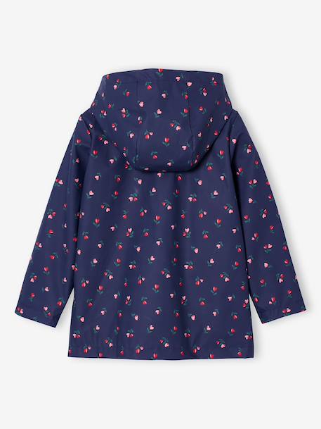 Bedrukte meisjesregenjas met capuchon groen+marineblauw+meerkleurig+vanille - vertbaudet enfant 