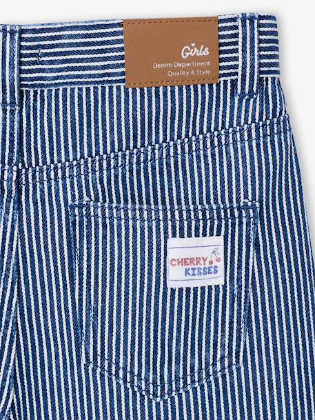 Gestreepte wijde broek voor meisjes blauw, gestreept - vertbaudet enfant 