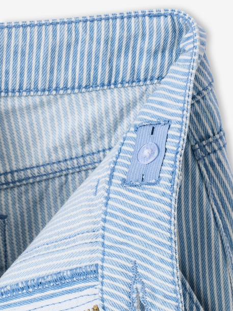 Gestreepte wijde broek voor meisjes blauw, gestreept - vertbaudet enfant 