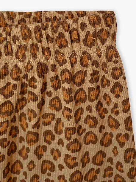 Meisjes legging in ribgebreide stof beige+ecru+wit, bedrukt - vertbaudet enfant 