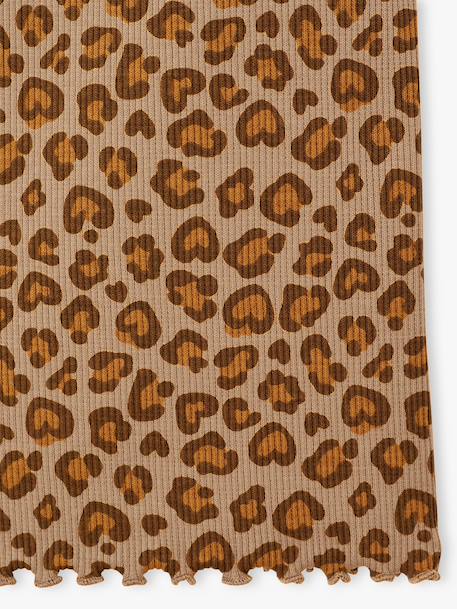 Meisjes legging in ribgebreide stof beige+ecru+wit, bedrukt - vertbaudet enfant 