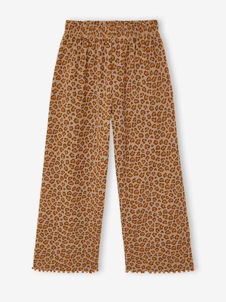 Meisjes legging in ribgebreide stof beige+ecru+wit, bedrukt - vertbaudet enfant 