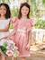 Nette jurk met gouden riem rouge+wit - vertbaudet enfant 