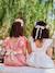 Nette jurk met gouden riem rouge+wit - vertbaudet enfant 