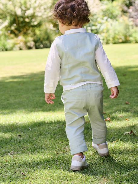 Babybroekje met afneembare bretels saliegroen - vertbaudet enfant 