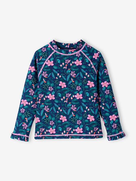 UV-werend badpak voor meisjes marineblauw - vertbaudet enfant 
