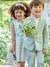 Feestelijke jongensset met overhemd met maokraag en broek beige+blauwgroen+hemelsblauw - vertbaudet enfant 