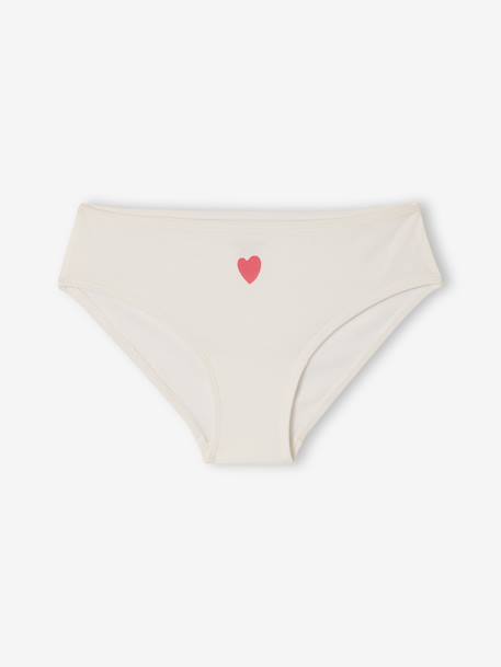 Set van 7 slipjes for girls hart biologisch katoen fuchsia - vertbaudet enfant 