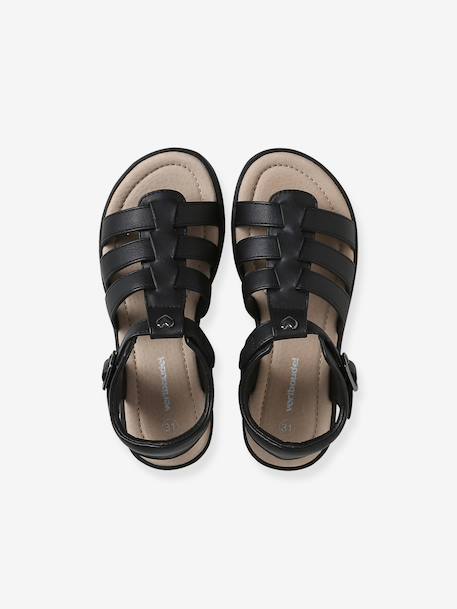 Kindersandalen met meerdere bandjes goud+zwart - vertbaudet enfant 