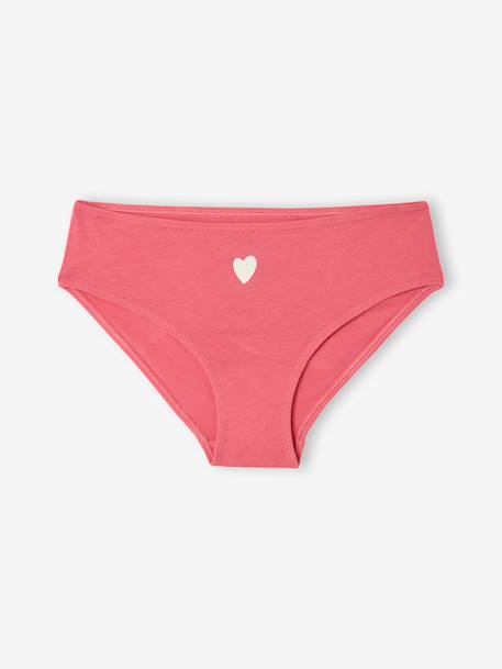 Set van 7 slipjes for girls hart biologisch katoen fuchsia - vertbaudet enfant 