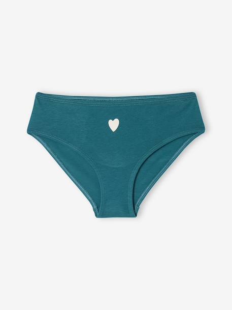 Set van 7 slipjes for girls hart biologisch katoen fuchsia - vertbaudet enfant 