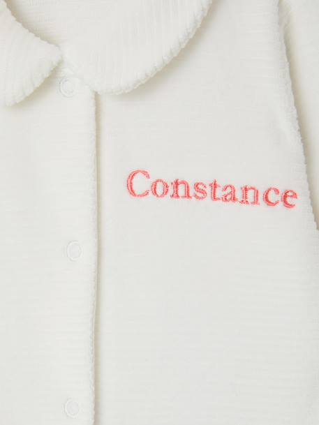 Set van 2 geribd fluwelen babyslaappakjes met opening voor beige+rozen - vertbaudet enfant 