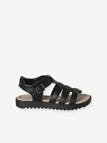 Kindersandalen met meerdere bandjes goud+zwart - vertbaudet enfant 