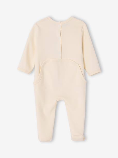 Set van 3 pyjama's baby van biologisch katoen beige+ecru+saliegroen - vertbaudet enfant 
