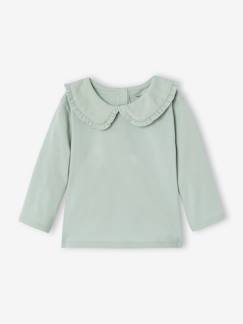 -Baby T-shirt met lange mouwen en claudinekraag