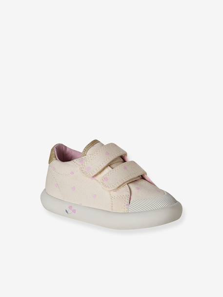 Stoffen tennisschoenen met klittenband voor babymeisjes groen madeliefjesprint+ijsblauw+paars, bedrukt+roze, bedrukt+veel roze+WIT - vertbaudet enfant 
