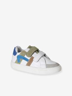 -Leren sneakers met klittenband