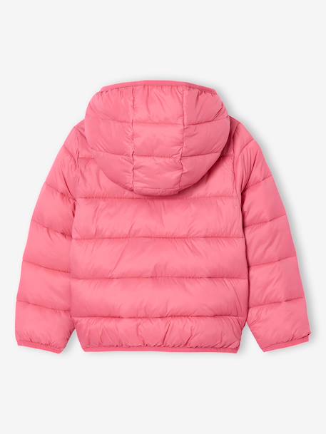 Lichtgewicht donsjas met capuchon voor meisjes groengrijs+lila+marineblauw+pruim+rozen - vertbaudet enfant 