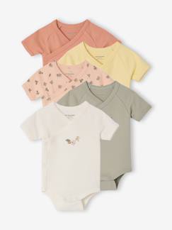 Baby-Set van 5 body's met korte mouwen met bloemenprint
