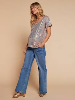 -T-shirt voor zwangerschap en borstvoeding met pailletten