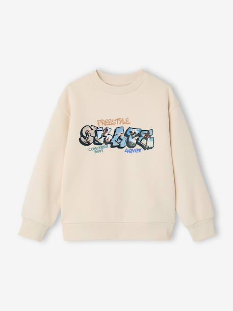 Sweater met ronde hals surf chambrayblauw+ecru - vertbaudet enfant 