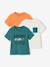Set van 3 T-shirt met korte mouwen amandelgroen+karamel+marineblauw+pecannoot+petrolblauw+saliegroen - vertbaudet enfant 