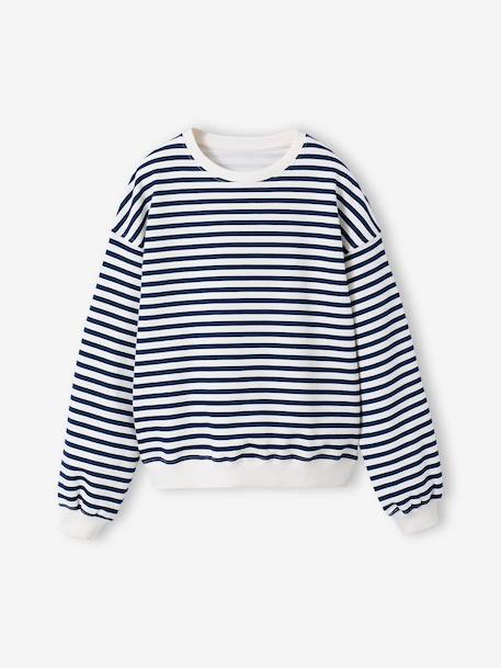 Sweater met wijde pasvorm bruin+marineblauw+vanille - vertbaudet enfant 