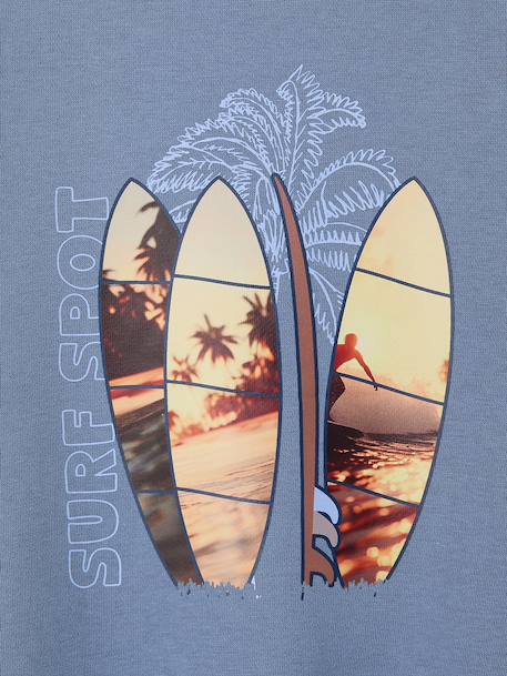 Sweater met ronde hals surf chambrayblauw+ecru - vertbaudet enfant 