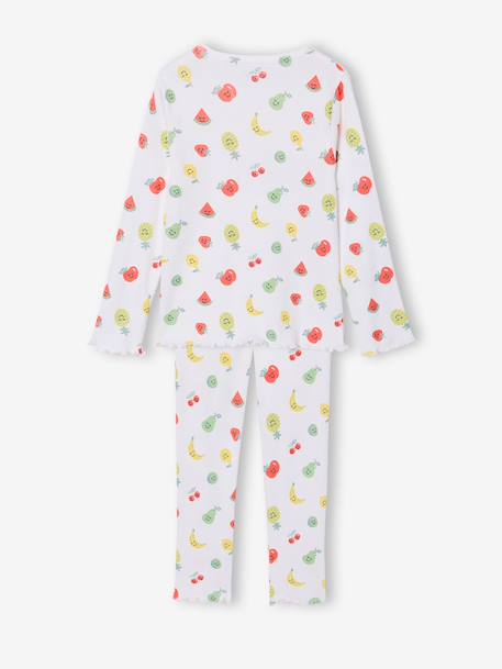 Set pyjama's voor meisjes met lange mouwen ecru - vertbaudet enfant 