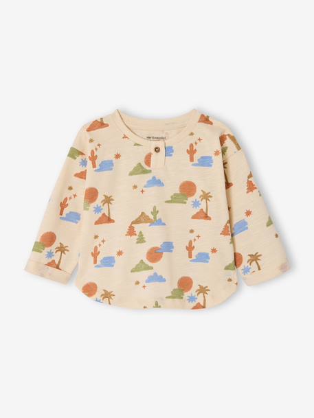 Babyset baby jongen T-shirt broek beige, bedrukt - vertbaudet enfant 