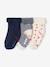 Set van 3 paar sokken « c½urs » babymeisje ecru+hazelnoot - vertbaudet enfant 