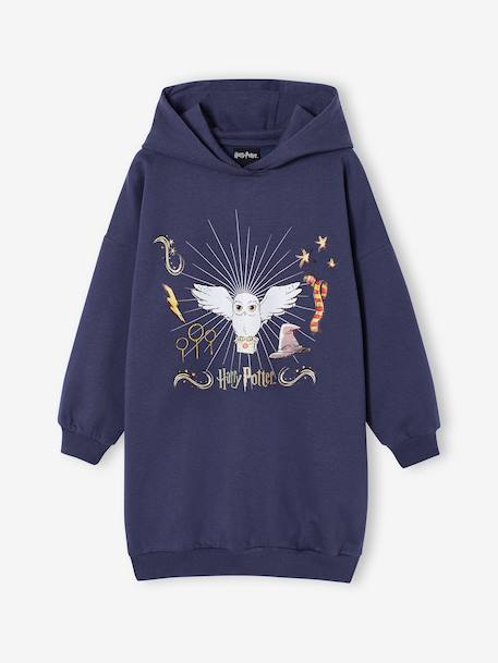 Harry Potter sweaterjurk met capuchon voor meisjes nachtblauw - vertbaudet enfant 