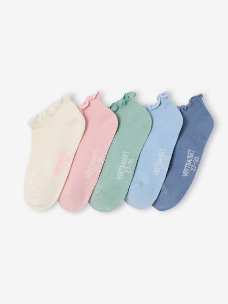 Set van 5 paar meisjes sokken hemelsblauw - vertbaudet enfant 