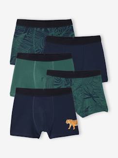 -Set van 5 boxershorts voor jongens met jungleprint