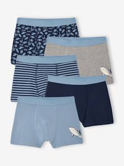 -Set van 5 boxershorts voor jongens met haaien
