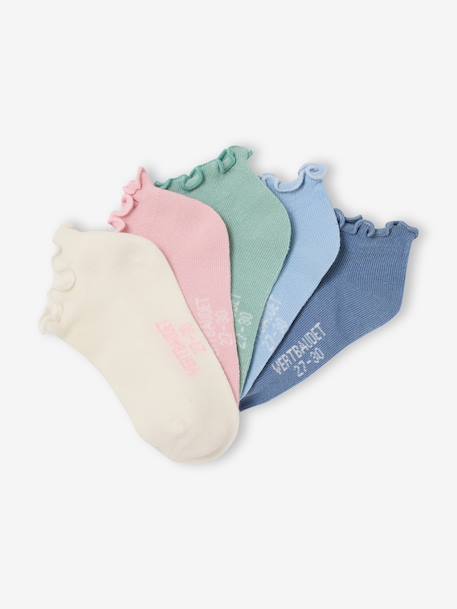 Set van 5 paar meisjes sokken hemelsblauw - vertbaudet enfant 