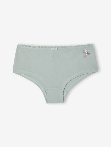 Set van 5 shorties voor meisjes saliegroen - vertbaudet enfant 