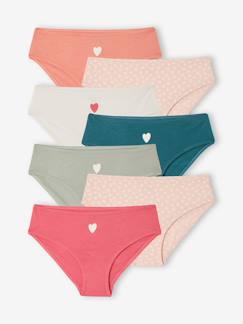 -Set van 7 slipjes for girls hart biologisch katoen