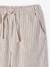 Wijde broek voor meisjes beige, gestreept - vertbaudet enfant 