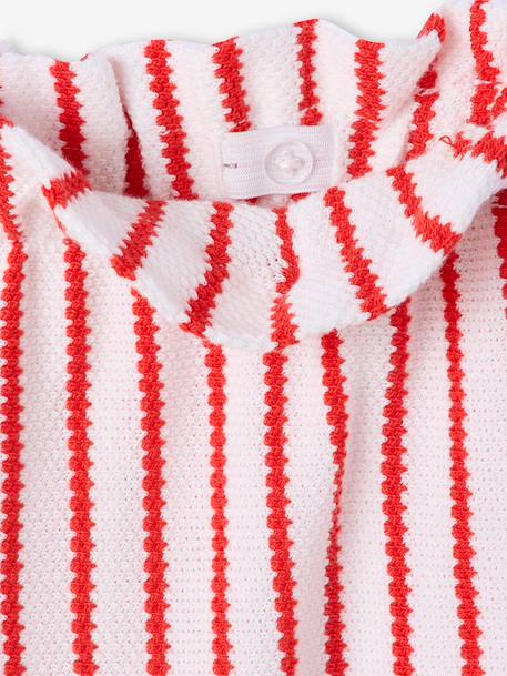Wijde gestreepte legging van gebreide sweater blauw, gestreept+rood, gestreept - vertbaudet enfant 