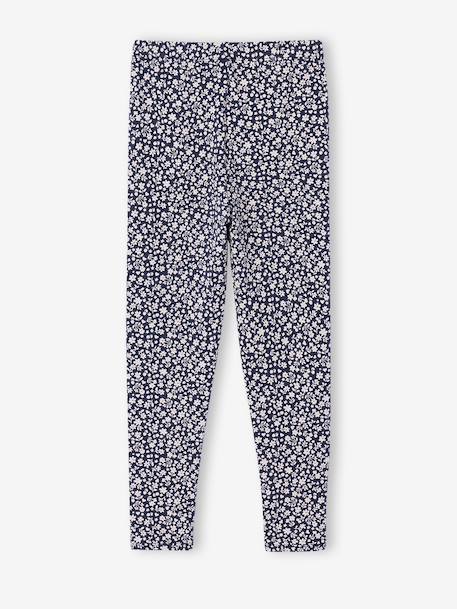 Set van 2 Basics meisjesleggings donkergrijs+indigoblauw+kaki+rozenhout+saliegroen - vertbaudet enfant 