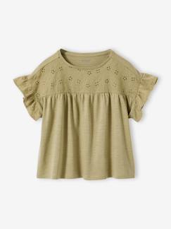 -T-shirt meisjes met geborduurde details