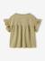 T-shirt meisjes met geborduurde details ecru+kaki+koraal - vertbaudet enfant 