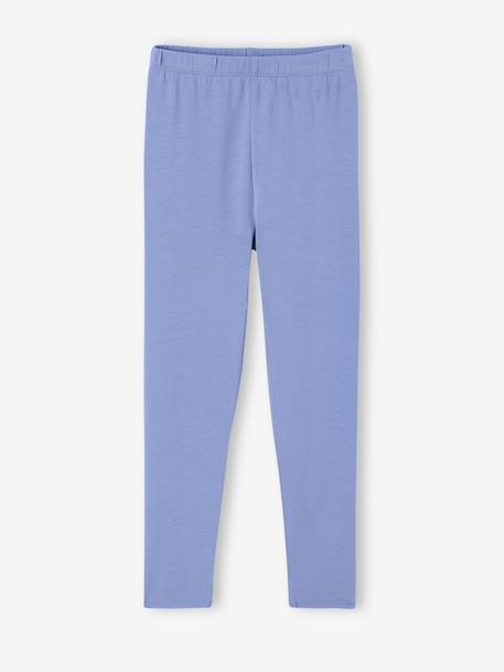 Set van 2 Basics meisjesleggings donkergrijs+indigoblauw+kaki+rozenhout+saliegroen - vertbaudet enfant 