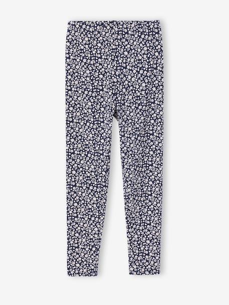 Set van 2 Basics meisjesleggings donkergrijs+indigoblauw+kaki+rozenhout+saliegroen - vertbaudet enfant 