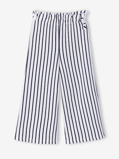 Wijde gestreepte legging van gebreide sweater blauw, gestreept+rood, gestreept - vertbaudet enfant 